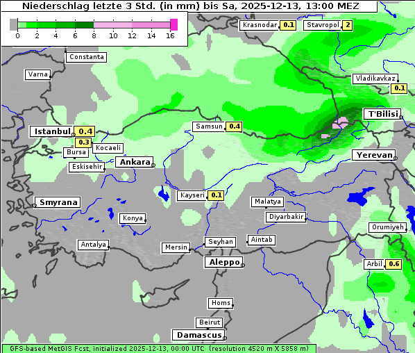 Niederschlag, 13. 12. 2025