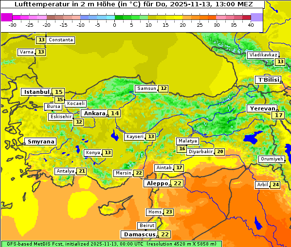 Temperatur, 13. 11. 2025
