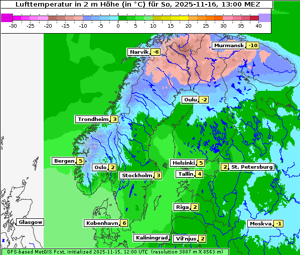 Temperatur, 16. 11. 2025