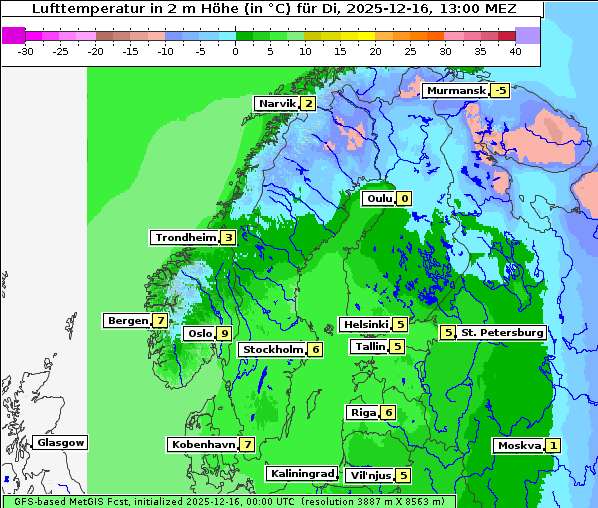 Temperatur, 16. 12. 2025