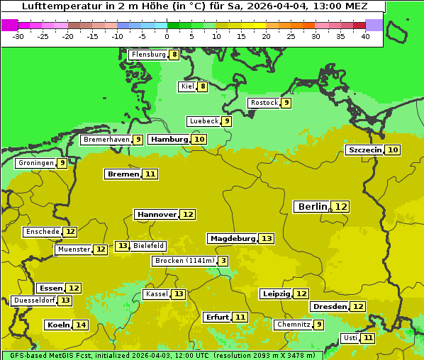 Temperatur, 4. 4. 2026
