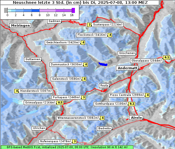 Neuschnee, 8. 7. 2025