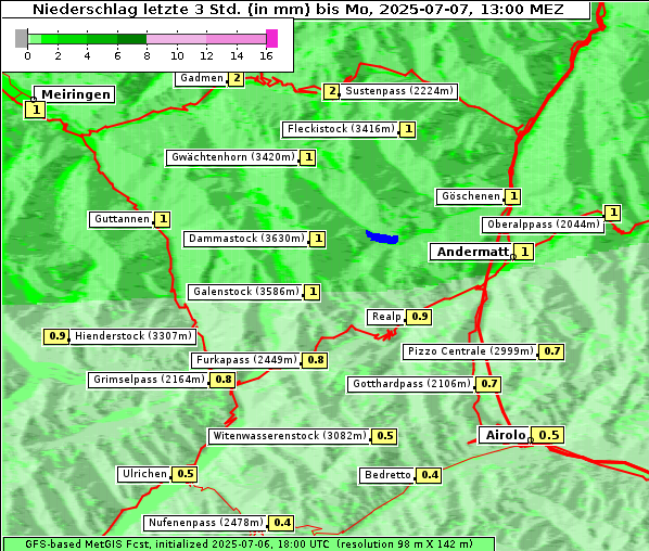 Niederschlag, 7. 7. 2025