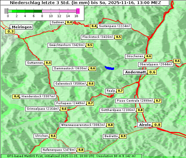Niederschlag, 16. 11. 2025