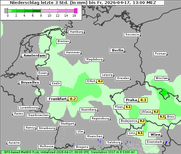 Niederschlag, 17. 4. 2026