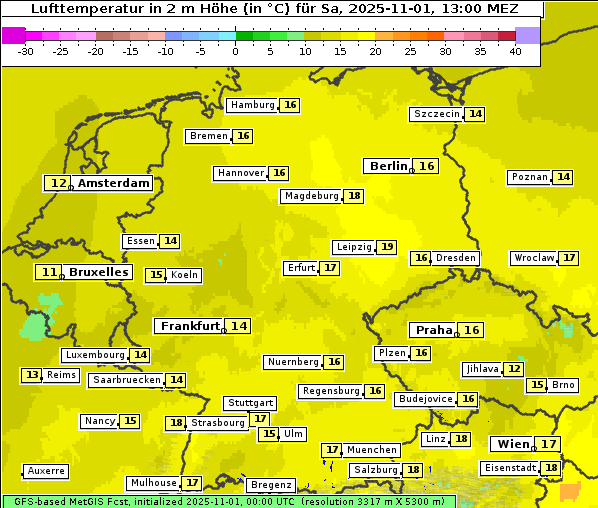 Temperatur, 1. 11. 2025