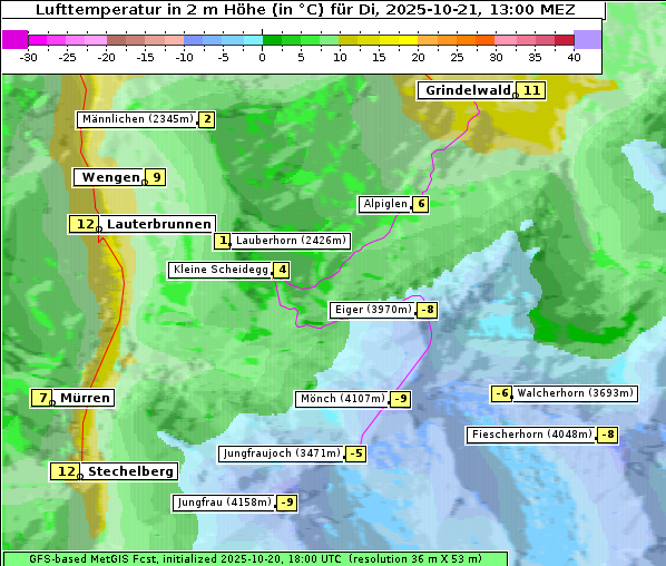 Temperatur, 21. 10. 2025