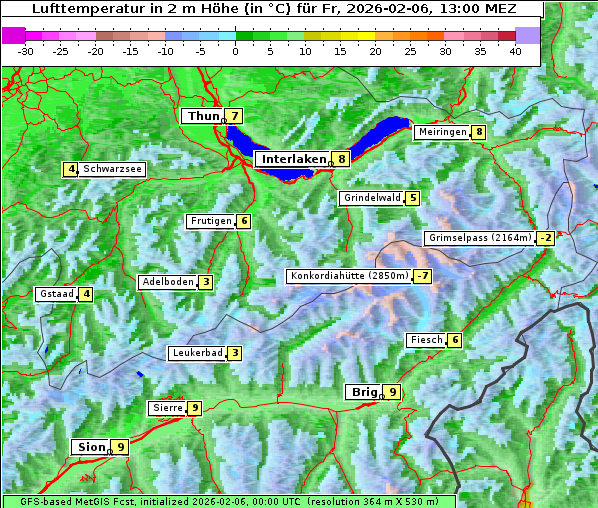 Temperatur, 6. 2. 2026