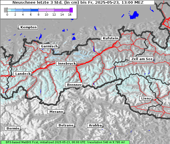 Neuschnee, 23. 5. 2025