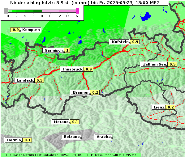 Niederschlag, 23. 5. 2025