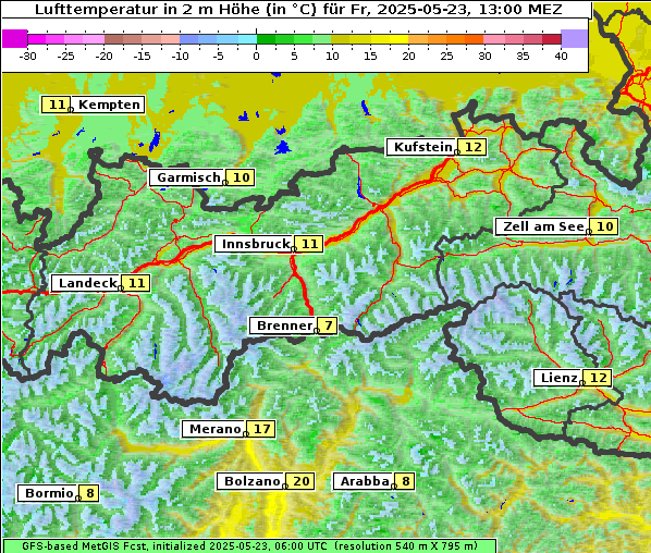 Temperatur, 23. 5. 2025