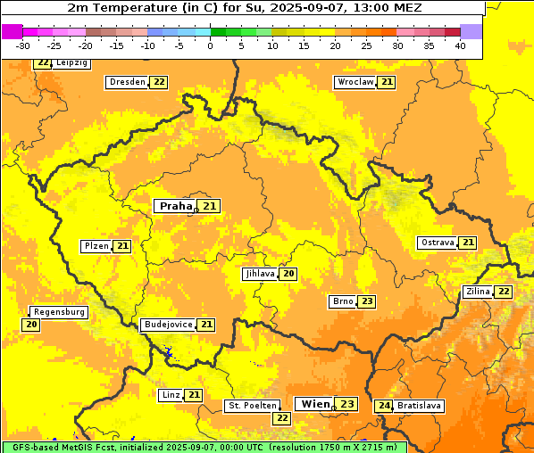 Temperatur, 7. 9. 2025