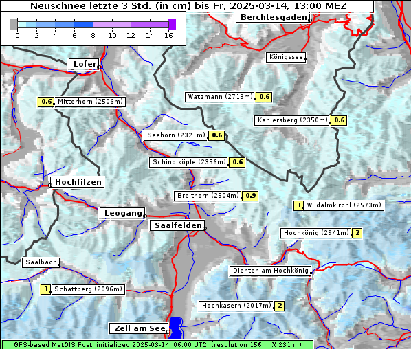 Neuschnee, 14. 3. 2025