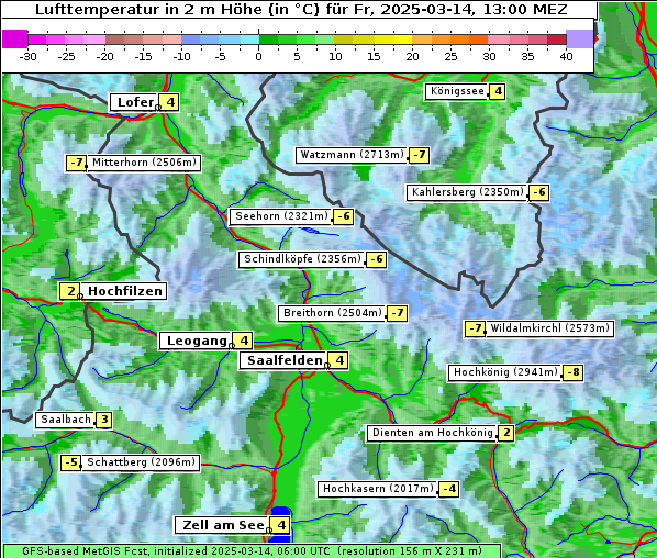 Temperatur, 14. 3. 2025