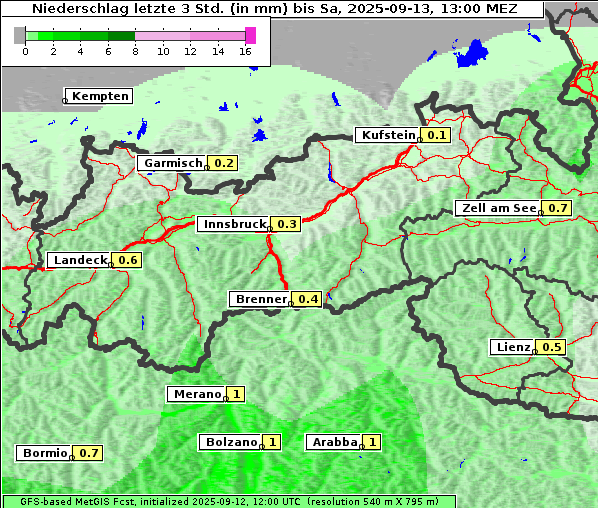 Niederschlag, 13. 9. 2025