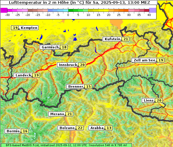 Temperatur, 13. 9. 2025