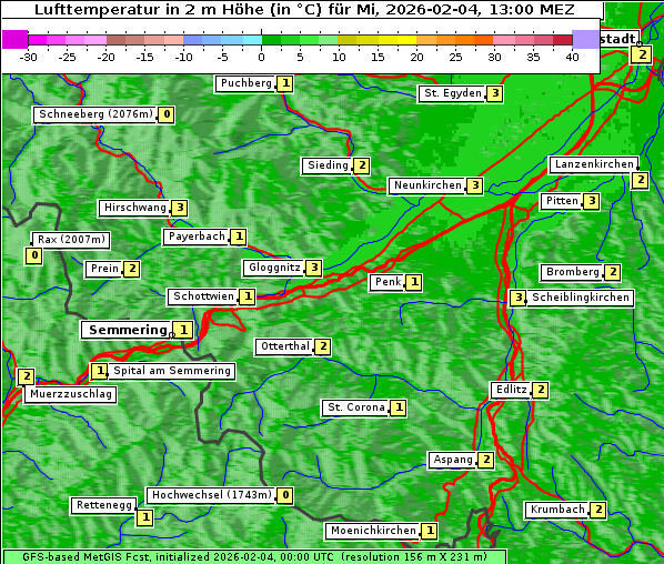 Temperatur, 4. 2. 2026