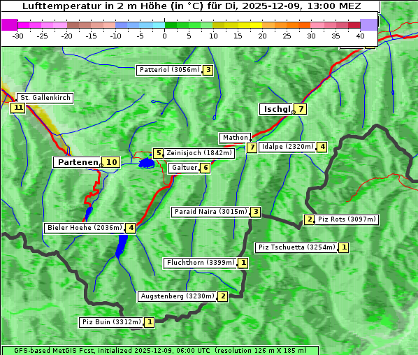 Temperatur, 9. 12. 2025