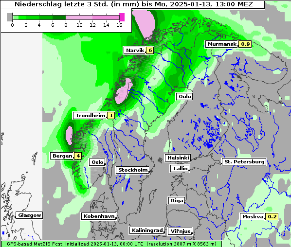 Niederschlag, 13. 1. 2025