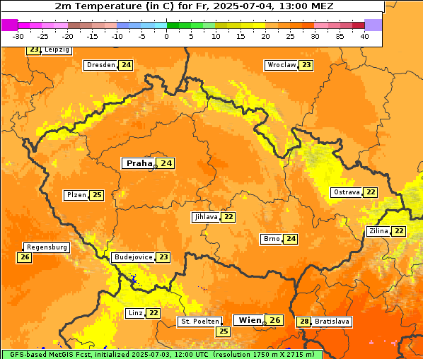 Temperatur, 4. 7. 2025