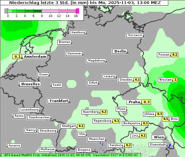 Niederschlag, 3. 11. 2025