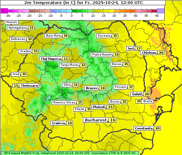 Temperatur, 24. 10. 2025