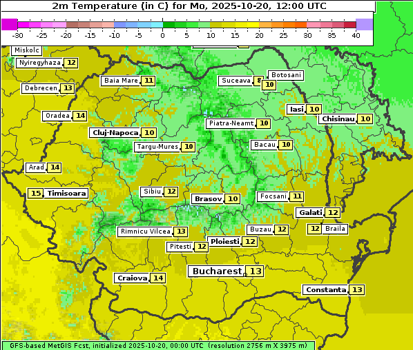 Temperatur, 20. 10. 2025