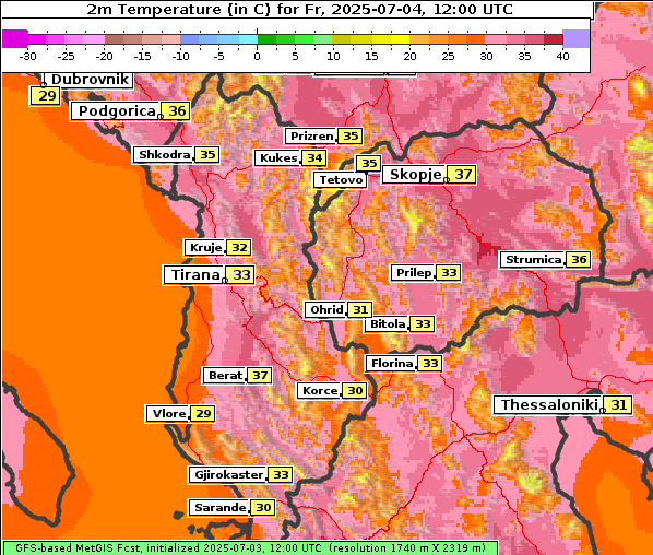 Temperatur, 4. 7. 2025