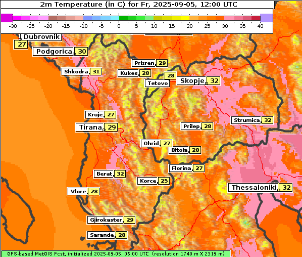 Temperatur, 5. 9. 2025