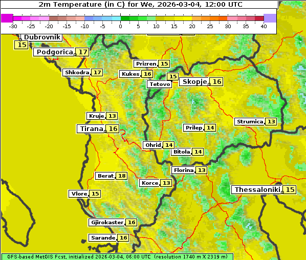 Temperatur, 4. 3. 2026