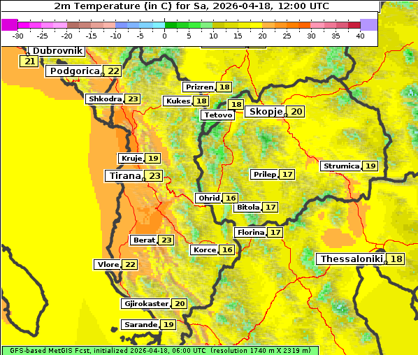 Temperatur, 18. 4. 2026