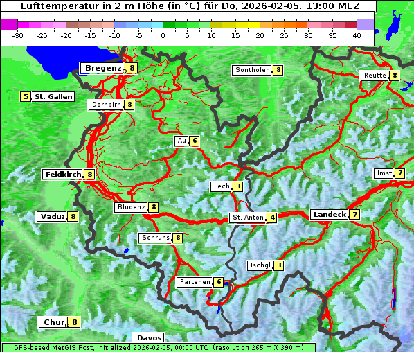 Temperatur, 5. 2. 2026