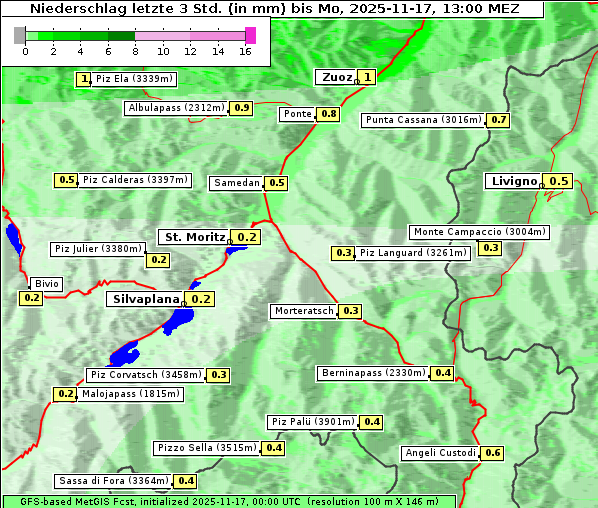 Niederschlag, 17. 11. 2025