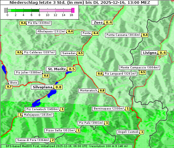 Niederschlag, 16. 12. 2025