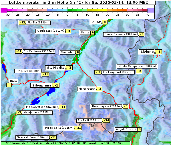 Temperatur, 14. 2. 2026