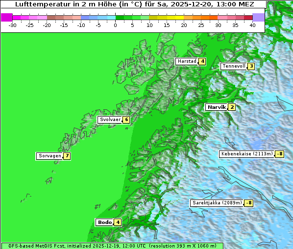 Temperatur, 20. 12. 2025