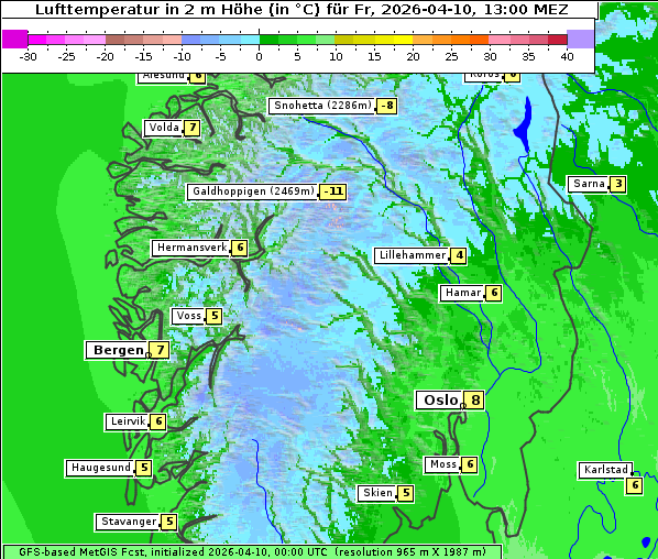 Temperatur, 10. 4. 2026