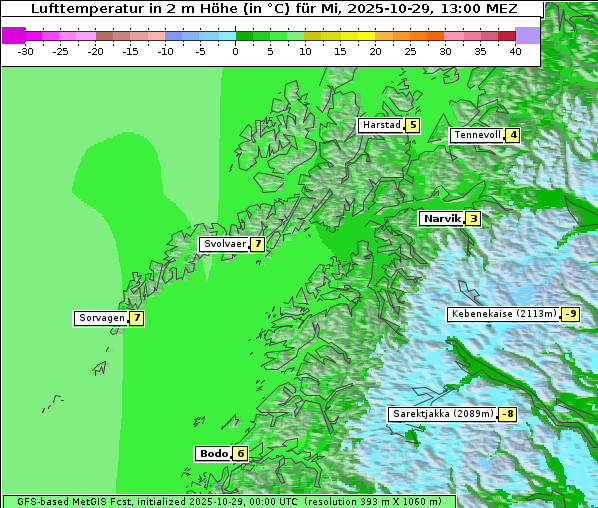 Temperatur, 29. 10. 2025