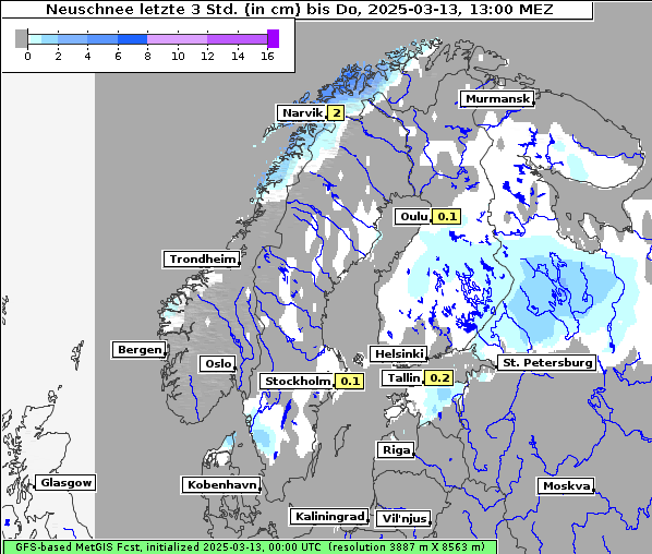 Neuschnee, 13. 3. 2025