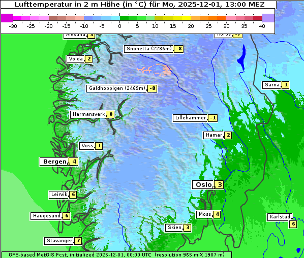 Temperatur, 1. 12. 2025