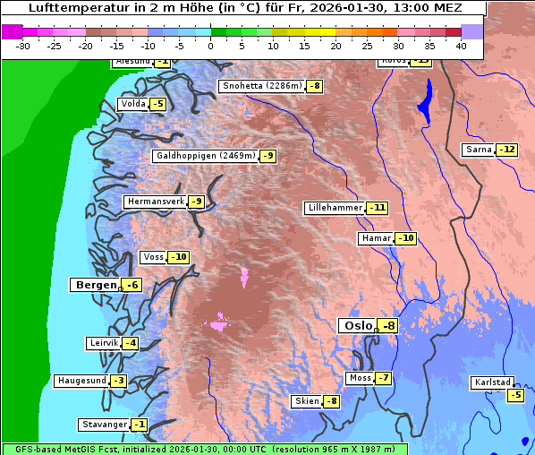 Temperatur, 30. 1. 2026