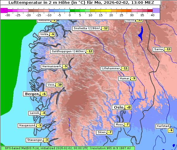 Temperatur, 2. 2. 2026
