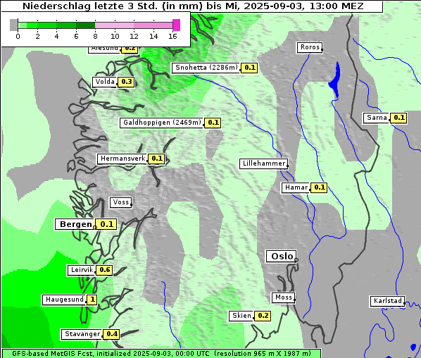 Niederschlag, 3. 9. 2025