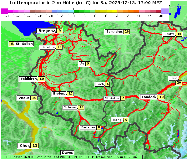 Temperatur, 13. 12. 2025