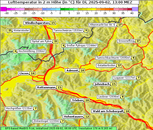 Temperatur, 2. 9. 2025