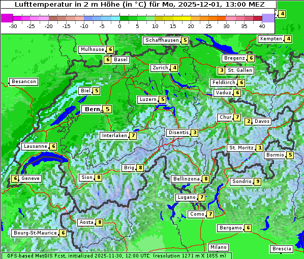 Temperatur, 1. 12. 2025