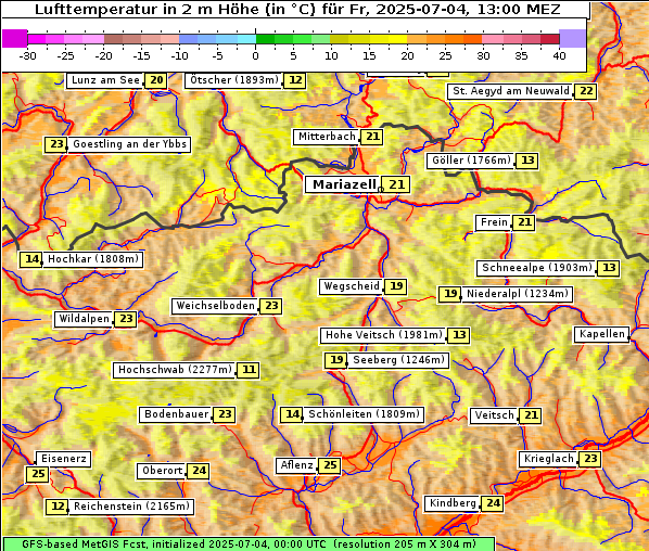 Temperatur, 4. 7. 2025