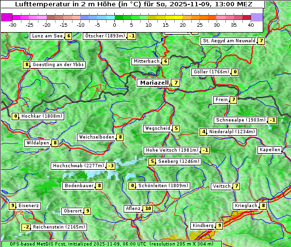 Temperatur, 9. 11. 2025