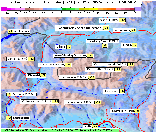 Temperatur, 5. 1. 2026