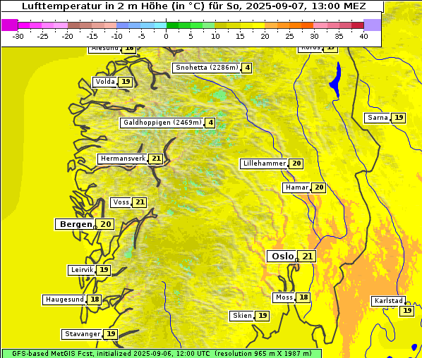 Temperatur, 7. 9. 2025